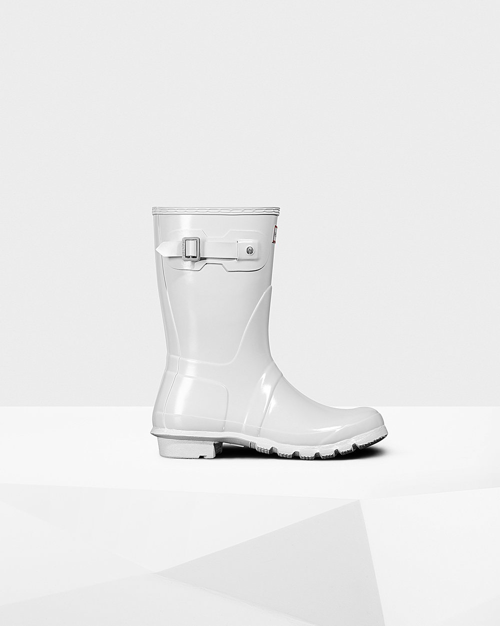 Womens Short Rain Boots - Hunter Original Gloss (39KFGUEPQ) - White